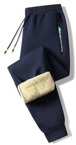 ZOXOZ Pantalon Chandal Hombre Deportivos Hombres Pantalones Forro Polar Cálido Algodón Termico Holgados Invierno Sherpa Casuales de Holgado Rectos Jogger con Bolsillos de Cremallera Azul 3XL