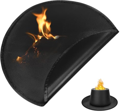 SUPVOX Tapis de brasero rond de 35,6 cm : tapis ignifuge à 3 couches de protection pour barbecue et fumoir en silicone réutilisable résistant à l'huile et imperméable pour barbecue extérieur