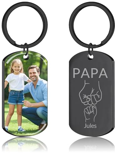 JONZIN Personalisierte Geschenke,Schlüsselanhänger mit Foto,Personalisierter Schlüsselanhänger mit Bild Gravur Text Namen Hundefoto(Photo Copywriting)