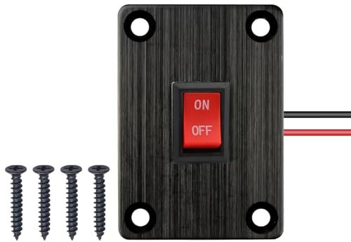 VISSQH Rot Mini Wippschalter,2-pin kippschalter,12V ON/OFF Wippschalter,1 Gang Wippschalter Panel für Auto Boot,Haushaltsgeräten,Motorrädern, Schiffen usw.(6A/250V 10A/125V)