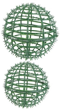 TOPBATHY 2pcs Artificial Plant Topiary Ball Support Cage Plastic Flower Arrangement Shelf for Home Nursery Wedding Party 30 20cm