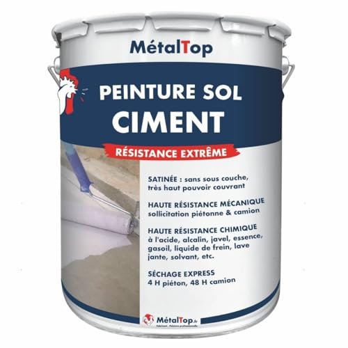 Metaltop - Peinture Sol Ciment - Gris ciment - RAL 7033 - Pot 1 L