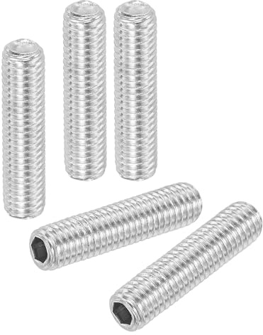 PATIKIL 50 Stück Madenschraube M5 x 20mm, 304 Edelstahl Madenschrauben Set für Türklinken Halterung Möbel Lampen Wasserhahn Reparaturen, Silber Innensechskant Gewindestifte Schrauben Set