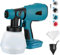 Pulverizador de Pintura inalámbrico para Bosch 18 V, Pistola eléctrica HVLP de Mano con 4 boquillas, depósito de 1000 ml para Muebles, Vallas, terrazas Paredes y techos (sin batería)