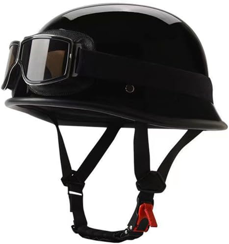 Classique Retro Casques Moto, Jet Casque, Cyclomoteur Casque ECE/Dot Homologué Demi-Casque, Casque Vintage Casque Mobylette pour Scooter Femmes Hommes pour Motos Chopper Mobylette