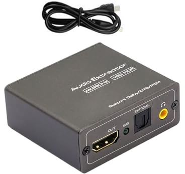 MCAOAL Divisor auditivo compatible con HDTV 4K60Hz con SPDIF y salida de 3.5 mm para sistemas de cine en casa y juegos extractor auditivo de cine en casa