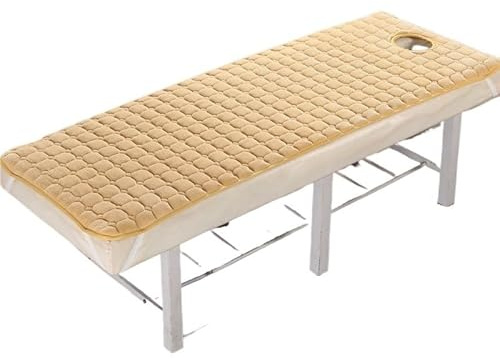 matelas de lit de massage Matelas for table de massage avec trou, coussin salon beauté, antidérapant, épaississement en velours d'agneau(Camel Thin W Hole,Square 190cm80cm)