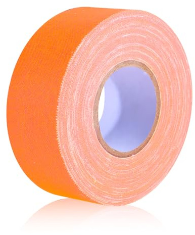 Fluorescent Orange Gaffer Tape, Neon Orange Spike Tape UV Blacklight Reactive Fluorescent Cloth Tapes for Stage Party Play Grid Floors Color Coding Floors Marking (1 in x 16.5 Yard)