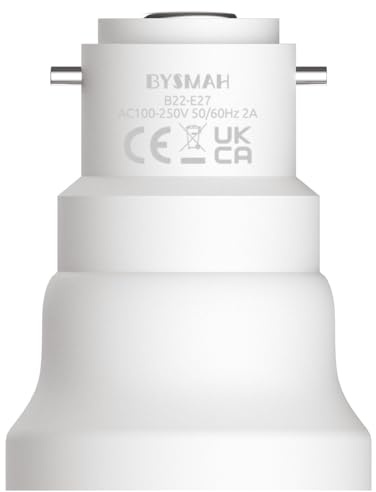 BYSMAH B22 to E27 Adapter, Bayonet to Screw Bulb Adaptor 1