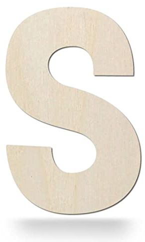Kleenes Traumhandel Holzbuchstaben - Buchstabe aus Holz - Buchstaben für Türbeschriftung - Alphabet aus Holz für Kinderzimmer, Wohnzimmer u.v.m. - (20 cm, Großes S)