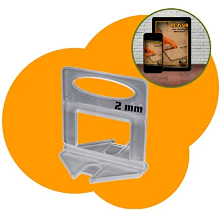 Croisillon carrelage autonivelant 2mm réutilisables 300 pièces + Guide pour pose de votre carrelage pour réussir vos joints. Outils de Construction pour tous types de Murs.