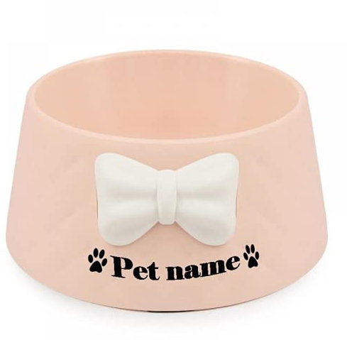 CZD Personalized Dog Bowl with Your Pet's Name, Pink, Plastic, Non-slip, Modern, Perfect for Small & Large Dogs, Cat Food Bowl, Pet Water Bowl, Personalised Dog Gifts
