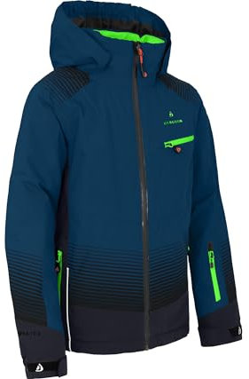 Bergson VEIKO | Kinder Skijacke, warm, funktional und stylisch - die perfekte Skijacke für Junge Abenteurer!, Poseidon [390], 176 - Kinder