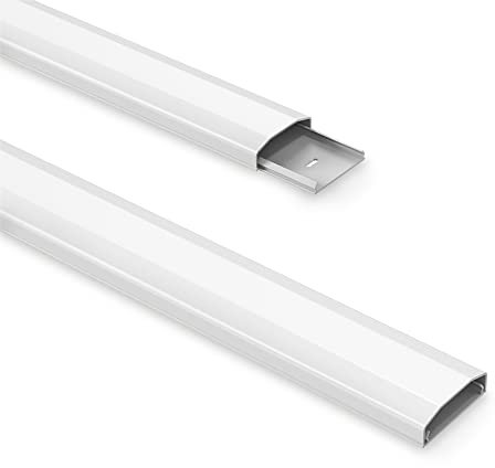 PureMounts® Kabelkanal aus Kunststoff mit 1x 40cm 3M Klebeband als Zubehör, 0,50m, weiß