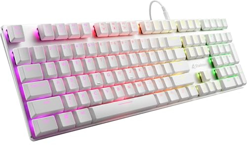 Sharkoon PureWriter Wh Kailh Blue US RGB - Kailh Low Profile Choc Blue