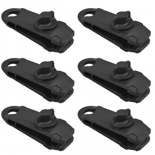HoaaiGo 6 Stück Planenclips Zelt Clips, Tarp Clip Clamp, Multifunktion Zeltklemme, Camping Zelt Clip, Markisenklemme für Zelte, Planen, Markisen,Camping im Freien