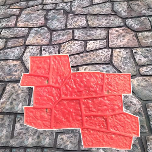 UrbanUp Molde Piedra Estera Decorativa del Molde del Sello del Piso del Concreto de la Flor de Piedra, Moldes de Hormigón de Poliuretano para Suelos Exteriores, Acabados con Patrones Estampados DIY
