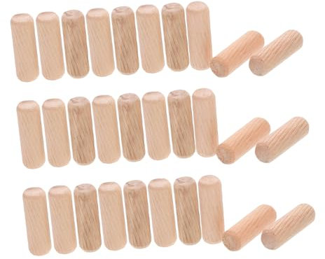ULTECHNOVO 100pezzi Dowel Rod Legno Di Bastoni Per Fissaggio e Assemblaggio Mobili Design Elegante Con Finitura Naturale e Grana Diagonale Per Progetti Creativi e Lavori Artigianali