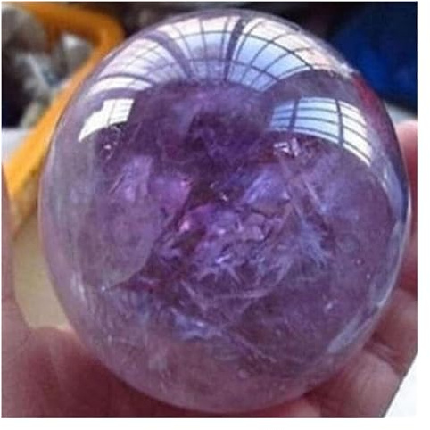 Bola de Cristal Accesorios adivino, Esfera de Cuarzo Amatista Vintage Decorativa Grande Bonita Piedra curativa Morada 1 Pieza Bola de Cristal for Mirar