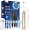 Sonic Electric Toothbrush for Adults - Sonic Toothbrushes with 8 Toothbrush Heads and 2 Minute Smart Timer, 90 Days Battery Life, 5 Brushing Modes, Travel Case