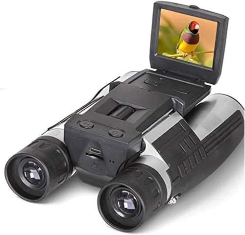 Monocolo Adulti ad Alta Potenza, Fotocamera Digitale 1080p, binocolo LCD 2,0 12x32 Nero, telescopio Pieghevole con Fotocamera Digitale Integrata, binocolo Full HD