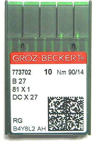 Groz-Beckert 10 B 27 Rundkolben 81x1 / DC x 27 Industrie Nähmaschinen Nadeln St. 90/14