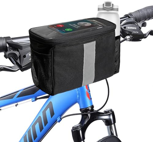 MATTISAM Bike Handlebar Bag - Front Basket with Bike Phone Mount, Bicycle Cooler Pouch Pack for Kids Girls Boys Men Women