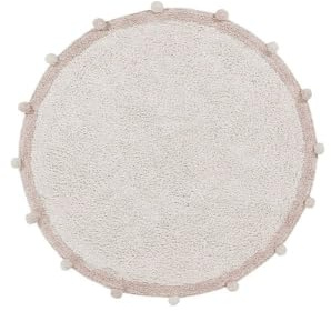 Lorena Canals - Alfombra Lavable Bubbly Natural - Vintage Nude - Natural, Rosa Palo - 97% algodón 3% Otras Fibras. Base: Algodón Reciclado - 120 cm