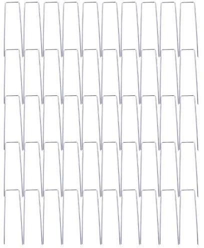 VILLCASE 50pièces Clous Forme De u Métalliques pour Sol Gazon Synthétique Piquets De Camping Jardin Support Stable