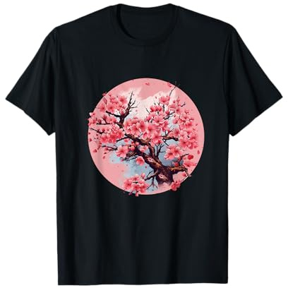 Temple japonais Paysage Sakura Cerisier en fleurs T-Shirt