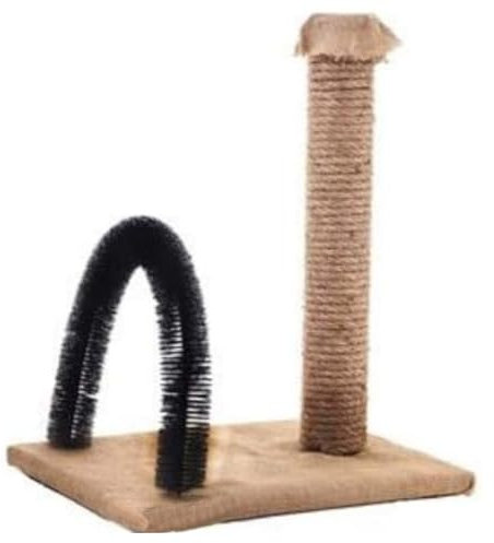 BYPET Katzen Juckreiz- und Kratzbrett Pflegegerät mit Kratzpad, Enthaarungsbogen, Kratzpappe, Kratzbogen mit Kratzbrett, Katzenrückenpflege Kratzspielzeug, Spielzeugbürste (Schwarz)