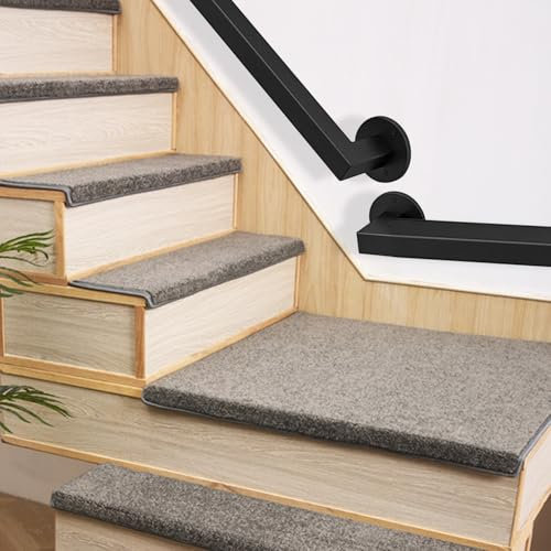 Whnoorher Treppenhandlauf, Treppengeländerhandläufe für ältere Menschen, Kinder, Stützstange für den Flur von Dregnant Women, Außenwandmontage-Handläufe für Treppen(100cm)