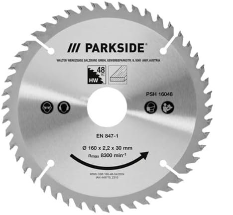 Lama per Sega Circolare PARKSIDE PSH-16048 Diametro: 160 mm, 48 Denti, Ø foro: 30 mm
