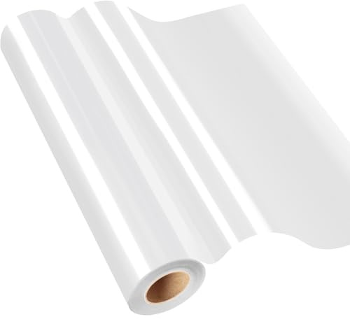 IModeur Vinylfolie Plotter Weiß, 30,5cm x 610 cm Glänzend Weiß Plotterfolie Vinyl für Silhouette Cameo, die meisten Schneidemaschine