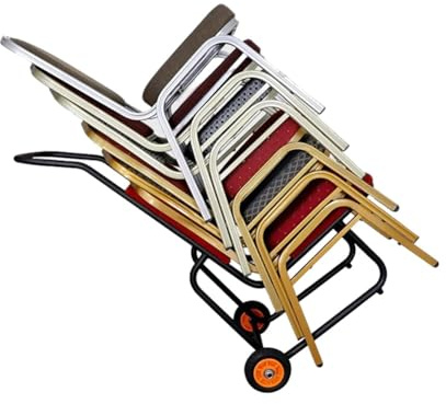 Chariot de chaise empilable avec roulettes, peut contenir 15 chaises pour un transport et un rangement faciles, idéal pour les mariages, banquets et fêtes
