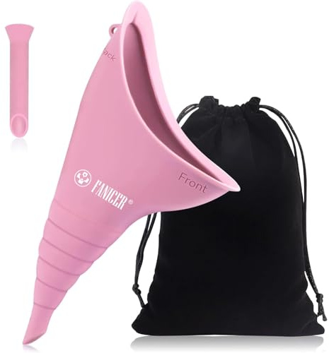 Yagaspantery Female Urination Device, Reusable Portable Pee Funnel for Women, Urine Cups Let Women Easy and Clean to Pee, For Outdoor Activities, Camping, Hiking and Travel,Deep Pink