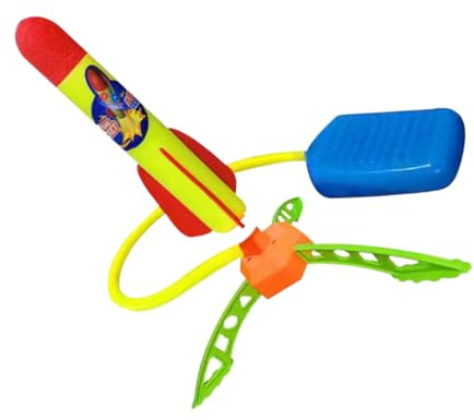 WEKAMOS Lance-roquettes D'extérieur pour Garçon et Filles 3 Fusées Souples sans Lumière, Support Sol, Matériau Léger et Sûr, pour Jeux en Plein Air et Jardin – 1 Set Couleur Aléatoire