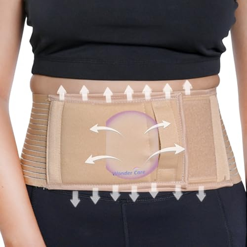 Wonder Care – stödbälte för navelbråck, magbandage för navelbråck eller navelbråck, smärtlindring vid bråck, beige 3XL