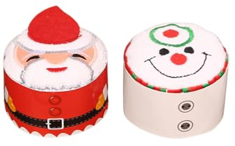 TOPBATHY Weihnachts Zauberhandtuch 2 StüCk Baumwolle Waschlappen FüR Kinder Festliche Weihnachten KüChentüCher Mit Weihnachtsmann Und Schneemann Design