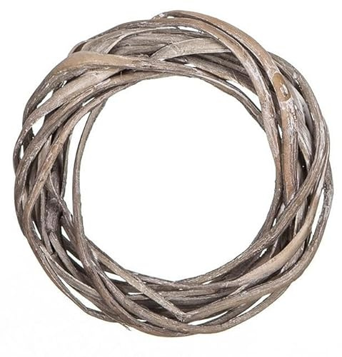 Wicker Wreath Couronne en osier Gris 15 cm
