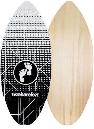Two Bare Feet 41 Skimboard Suitable for Beginners, 7 Ply wooden construction with nose pre curve, Pin tail, Suitable for Adults and Kids