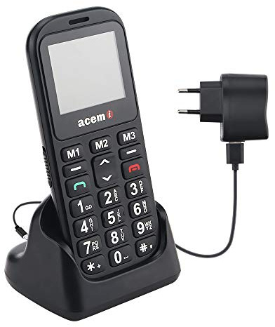 téléphone portable Débloqué tout opérateur, acemi v1 Téléphone mobile GSM bibandetéléphone avec gros boutons téléphone portable facile à utiliser pour les personnes âgées SOS Buttons