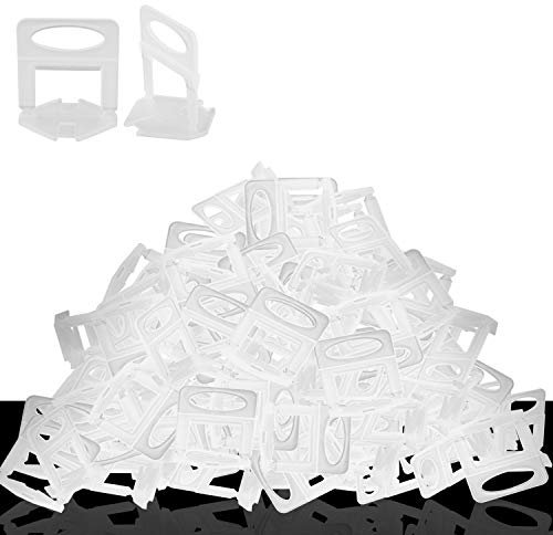 Homtone Lot de 400 Croisillons pour Carrelage - Système de Nivellement Leveller, Largeur de Joint 1 mm, pour DIY Pose de Carrelage Hauteur 3-12 mm