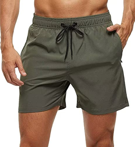 YuKaiChen Men's Swim Shorts with Zipper Pockets for Beach & Travel | Dark Mesh Lining for Modesty, Quick-dry & Chlorine-resistant, Color Stays Great for Beach, Pool & Vacation