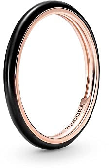 PANDORA ME ROSE Ring Emaille Schwarz silber 14k rosèvergoldet 189655C01 PANDORA ME ROSE Ring Emaille Schwarz silber 14k rosèvergoldet 189655C01-60