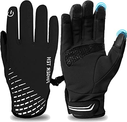 Winterhandschuhe Herren Damen Touchscreen Winter Handschuhe Skihandschuhe Thermo Fahrradhandschuhe Laufhandschuhe Motorradhandschuhe Radfahren Fahrrad Rutschfeste Sporthandschuhe (Schwarz, M)