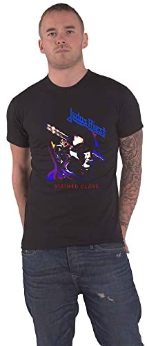 Générique Judas Priest T Shirt Stained Class Purple Mixer Band Logo Officiel Homme Noir Size L
