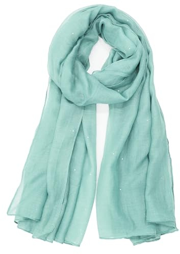 Van Der Rich ® - Pailletten Schal Weiches Halstuch - Damen (Pastell Türkis)