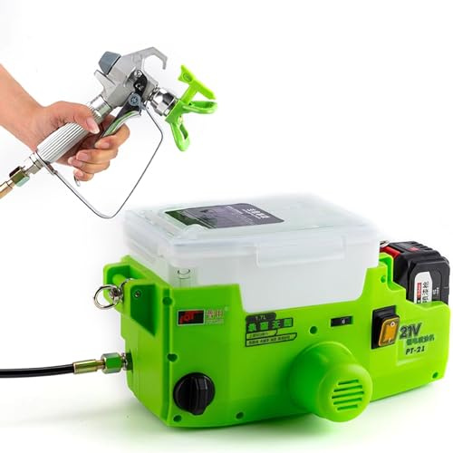 Pistola a Spruzzo Airless Control, Pitture Murali, Vernici e Smalti, verniciatore a spruzzo a batteria, airless spruzzatore vernice, Volume del Serbatoio 1700 Ml, Tubo Flessibile 1,5 M ,2Battery