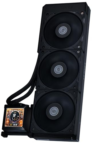 Lian Li HydroShift LCD 360S - 360mm Radiator AIO Wasserkühlung - 3x 120 mm PWM Hochleistungs-Lüfter - 2,88 LCD Display - CPU Wasserkühler für Intel LGA 1700 - AMD Sockel AM4 / AM5 - schwarz